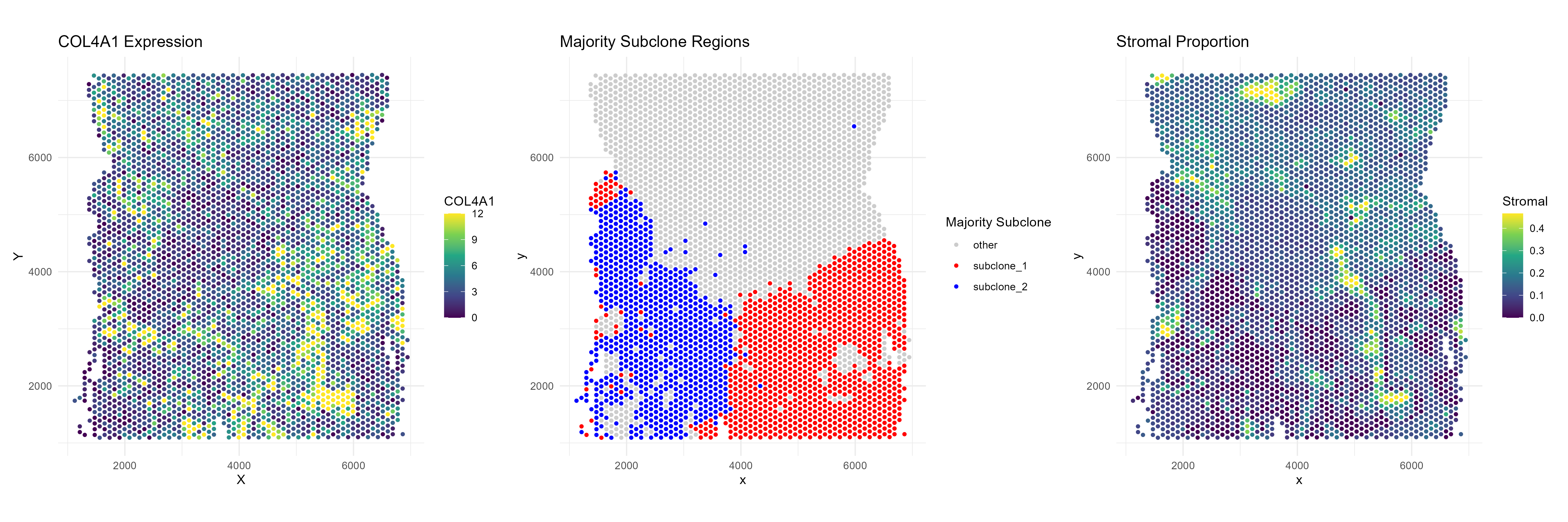 Tumor subclone map - COL4A1